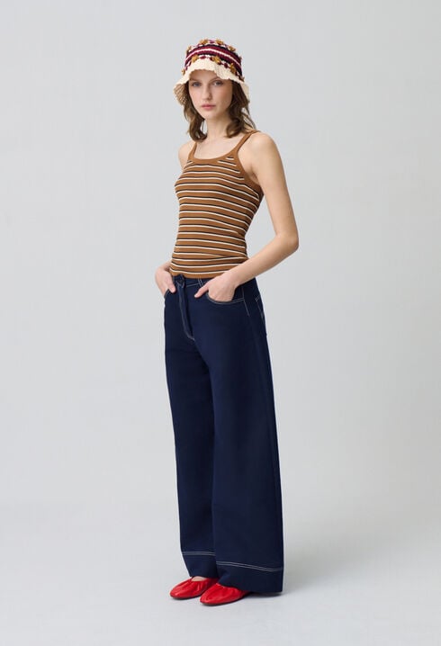 Débardeur maille fine rayé