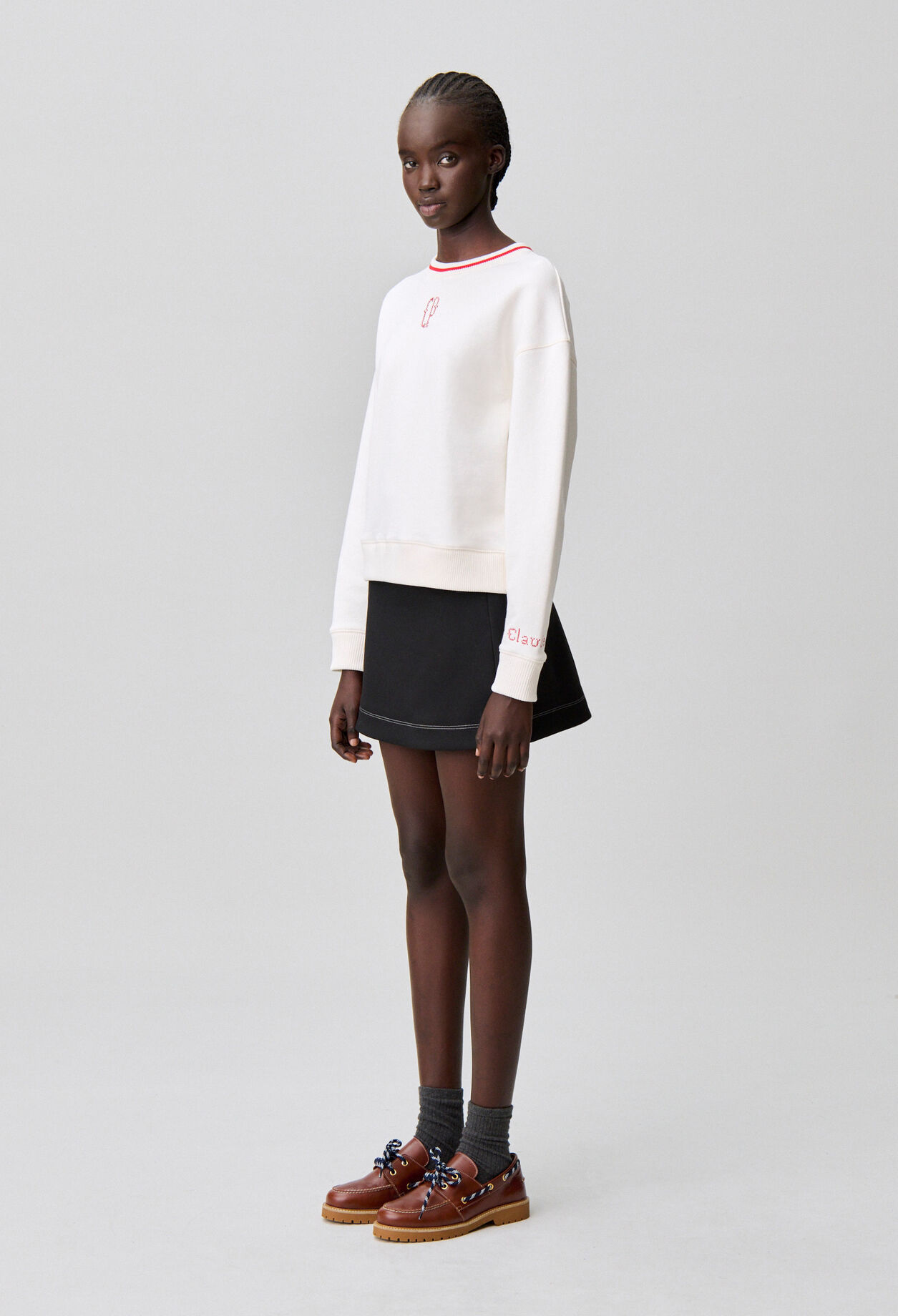 CP embroidered crewneck sweatshirt