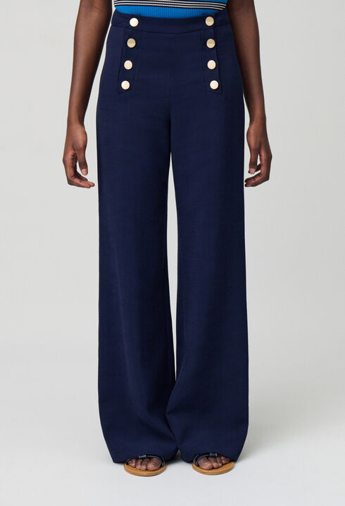 Pantalon droit à pont