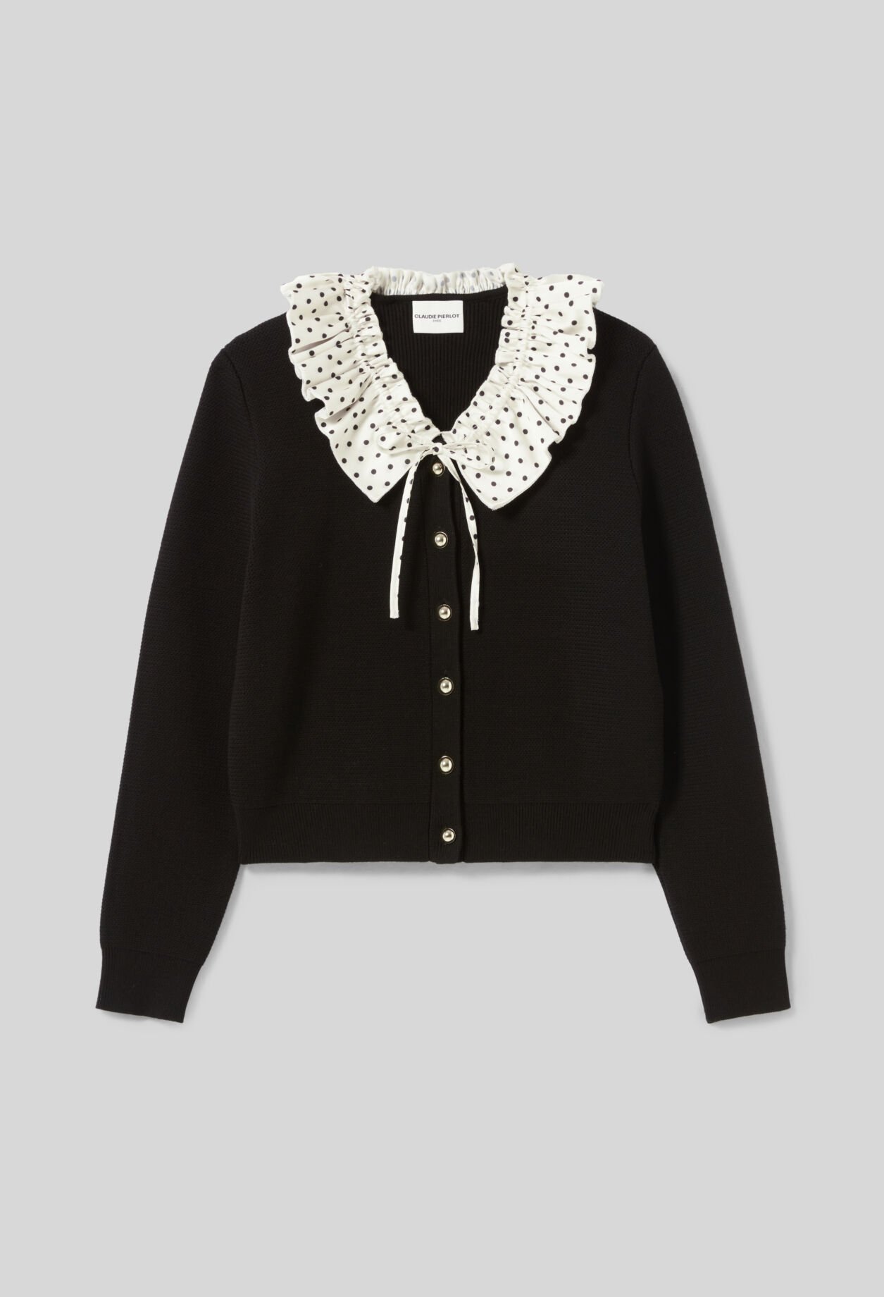 Fine Knit Cardigan with Collar