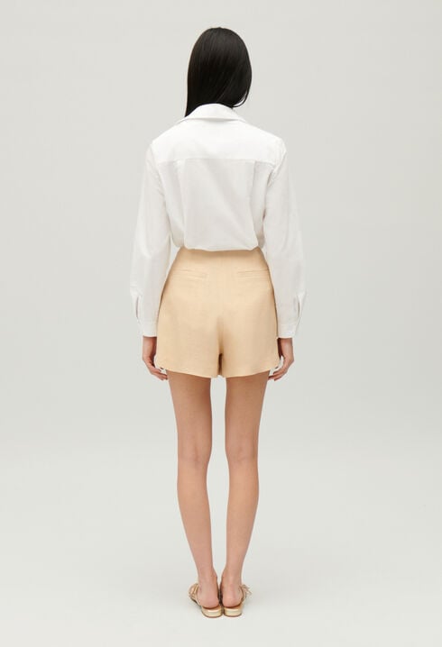 Short beige wrap skirt