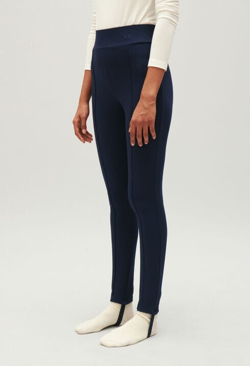 Navy knitted fuseau leggings