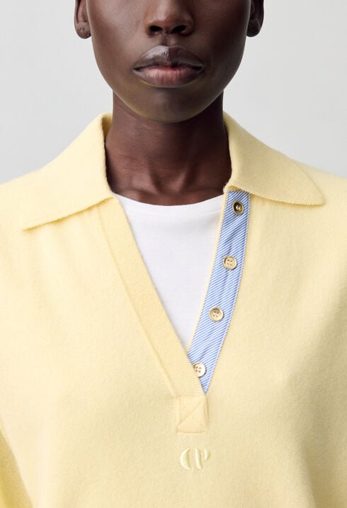 Pull polo laine