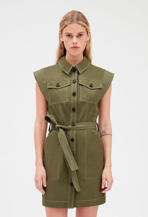 Robe courte kaki