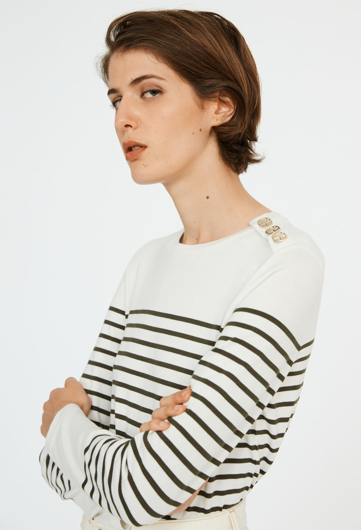 Breton t-shirt with buttons