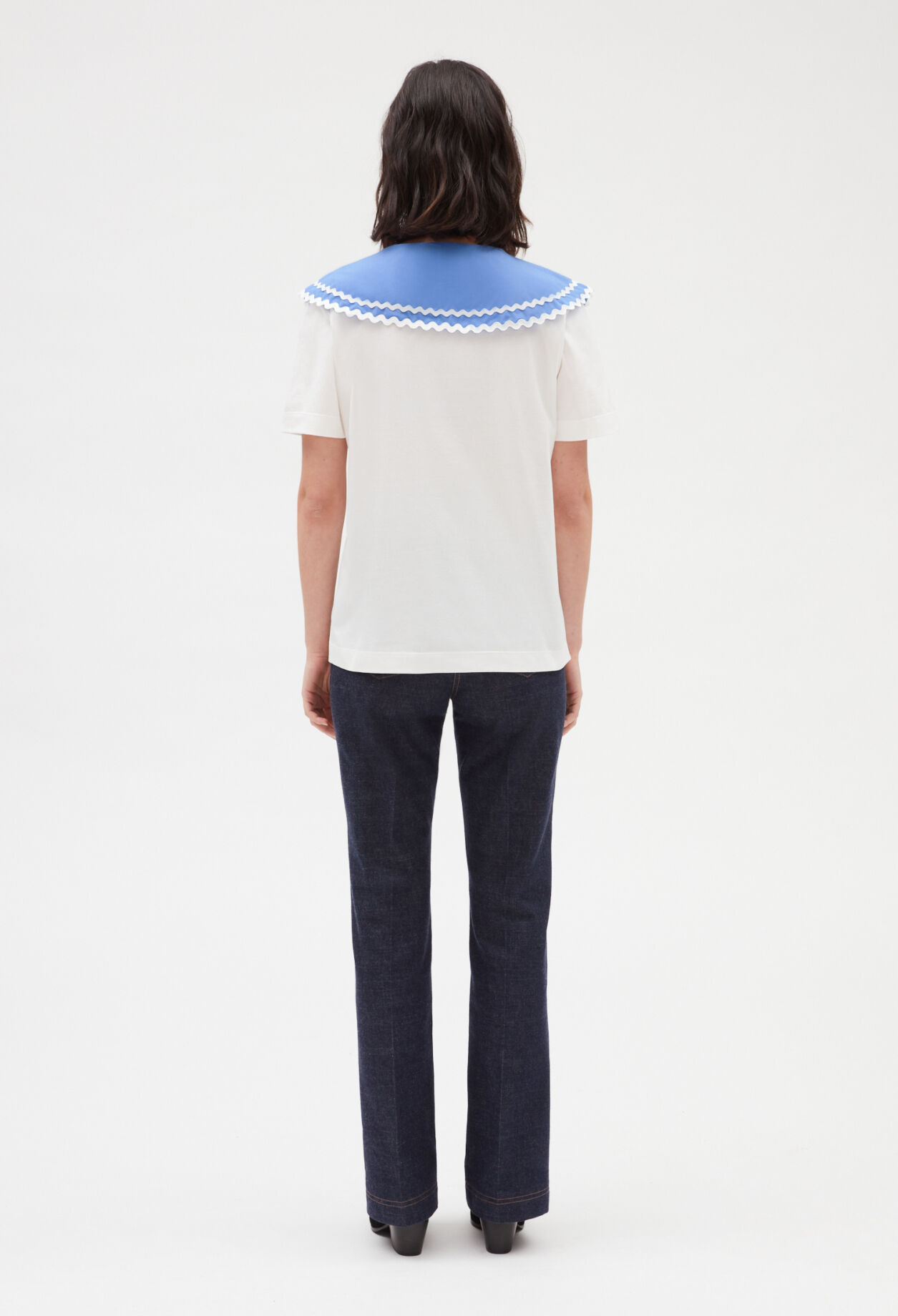 T-shirt col claudine écru