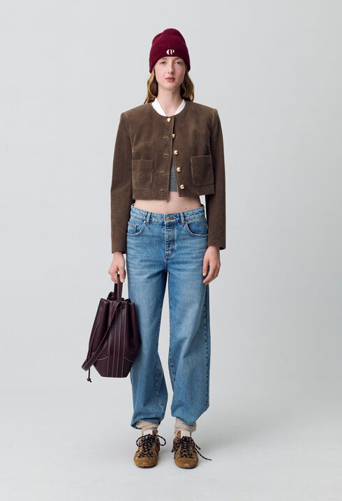 Veste boîte courte velours