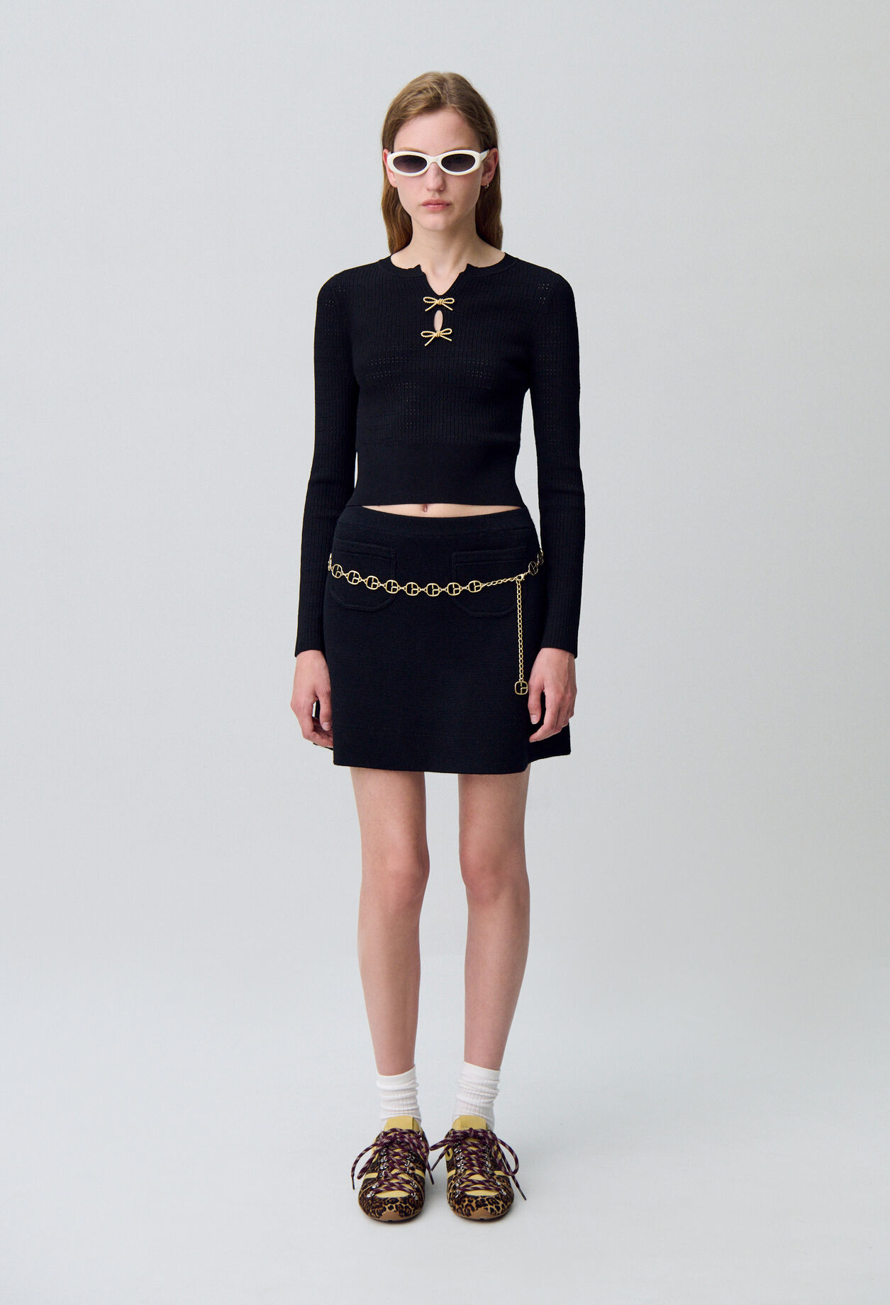 Pull maille fine noeuds
