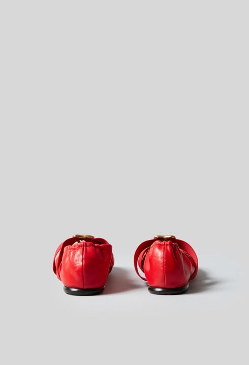 Ballerines cuir cœur doré