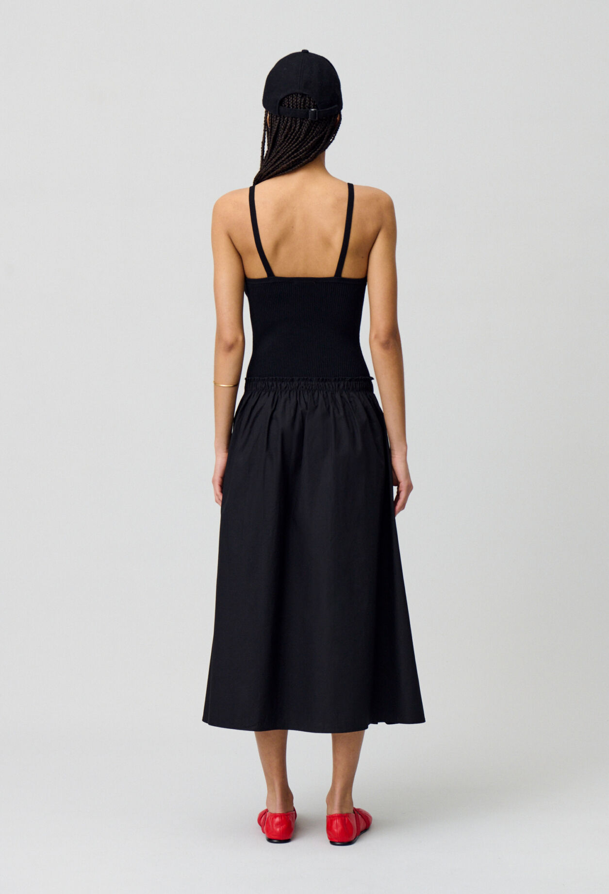 Robe mi-longue buste maille