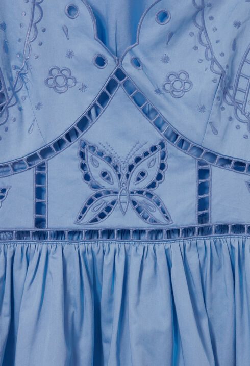Robe courte broderies papillon