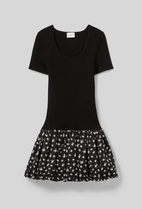 Robe courte boule à fleurs