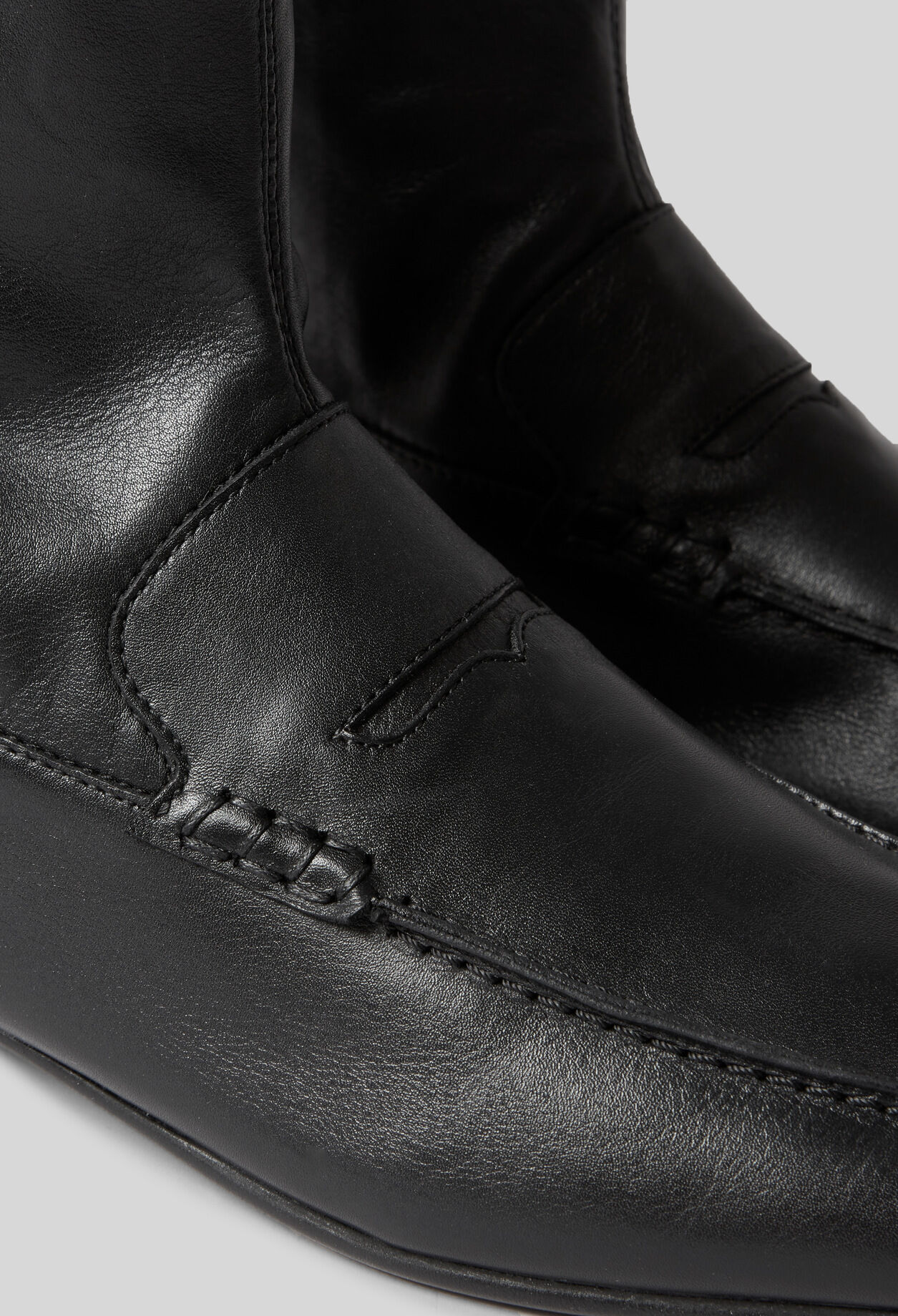 Bottines cuir style mocassins