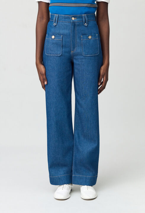 Jean large taille haute 