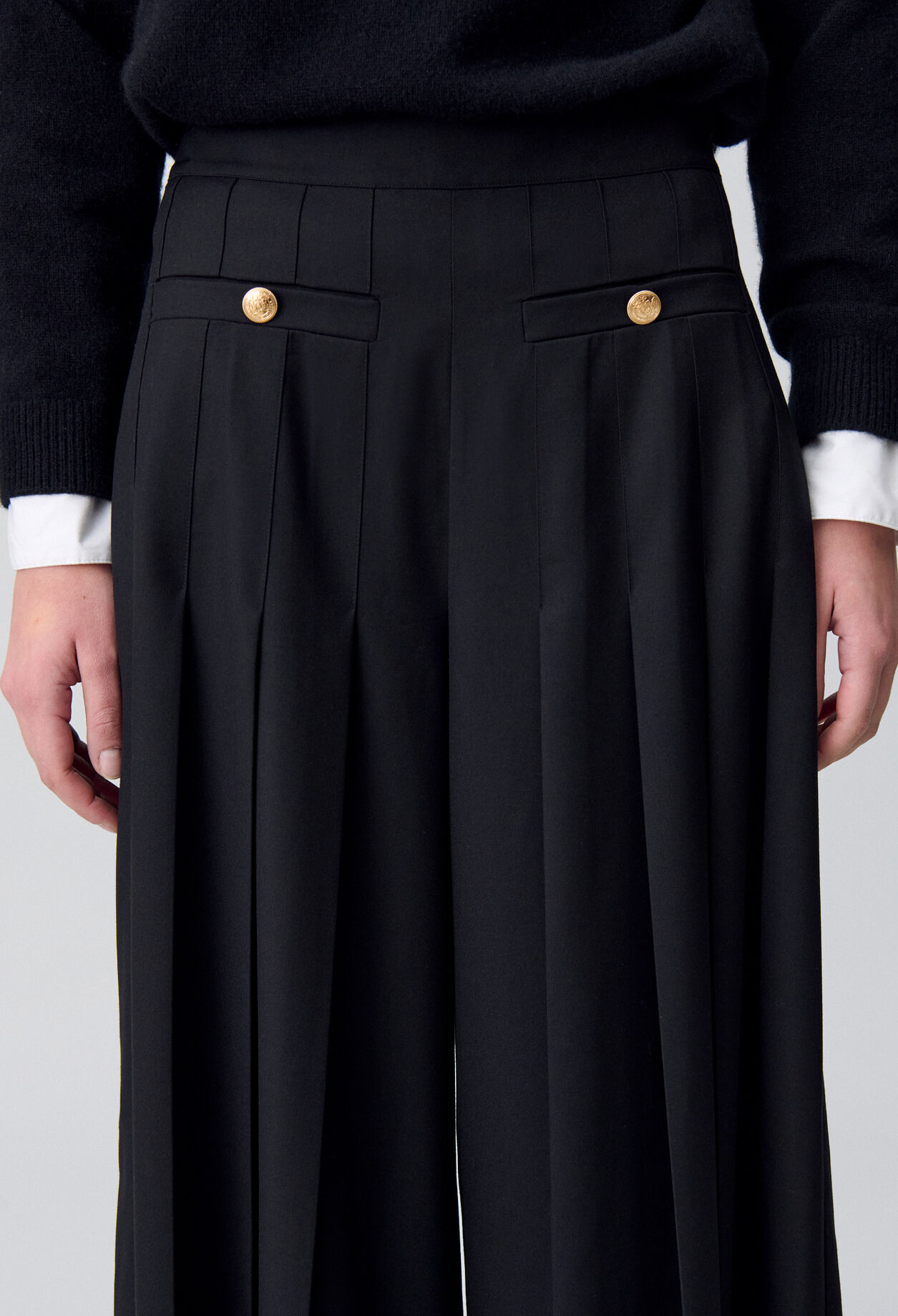 Pleated Wide-Leg Trousers