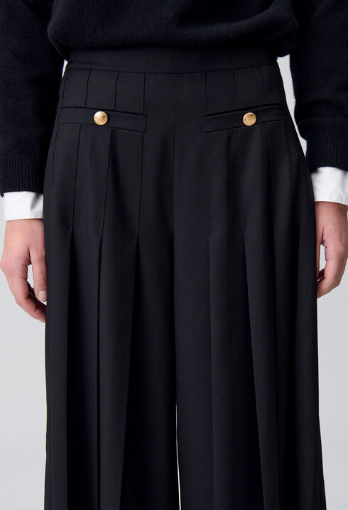Pantalon large à plis