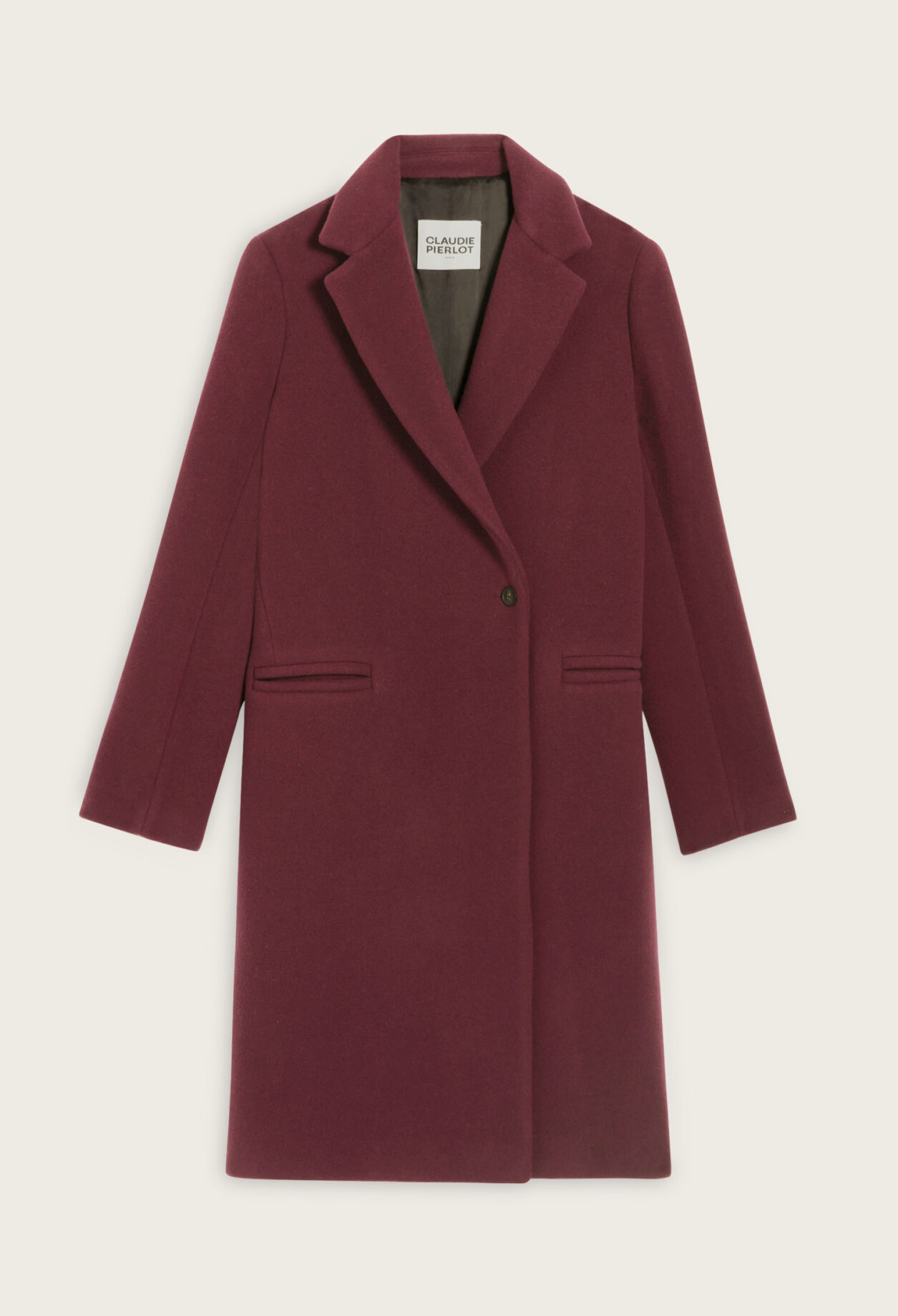 Mid-length wool blend coat