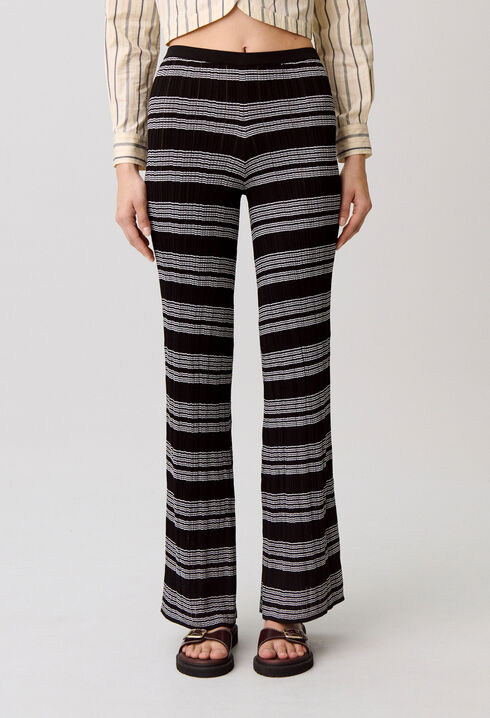 Striped knit pants