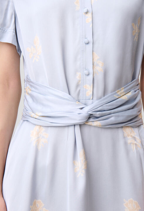 Robe satin fleurs
