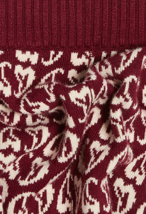 Pantalon bicolore maille imprimé cœur