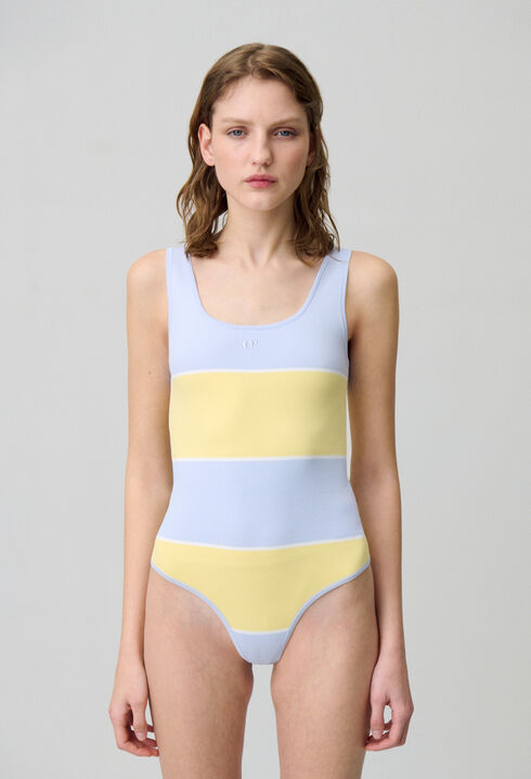 Two-Tone Fine Knit Bodysuit