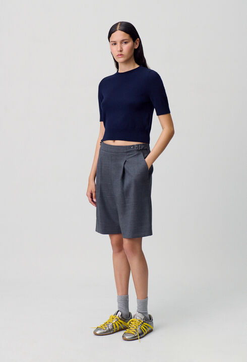 Top maille fine col