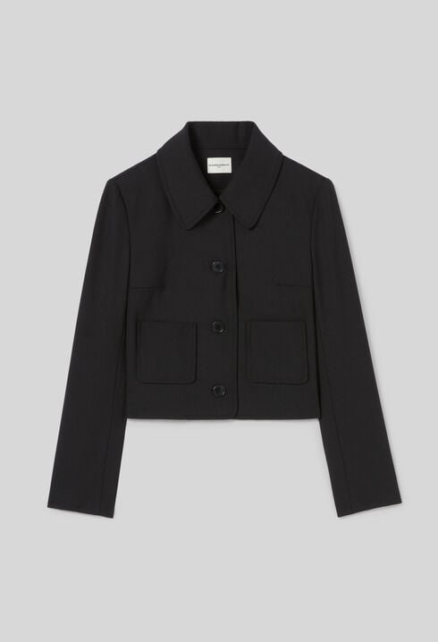 Veste boîte laine mélangée noir