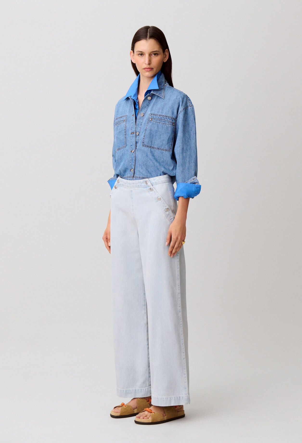 Jean &agrave; pont denim