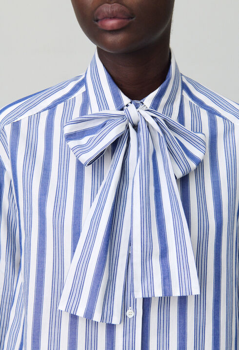 Chemise rayures col noeud