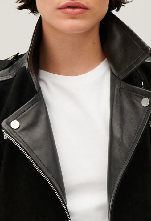 Black leather jacket
