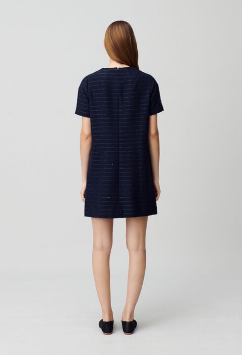 Robe courte droite rayures