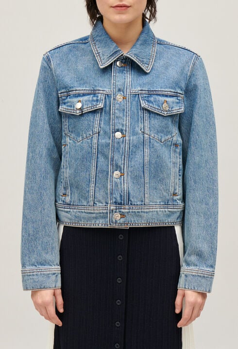 Veste droite jean bleu