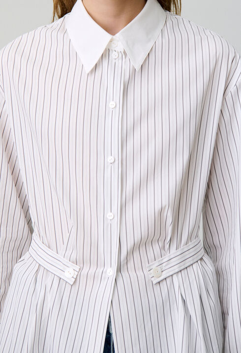Striped poplin shirt