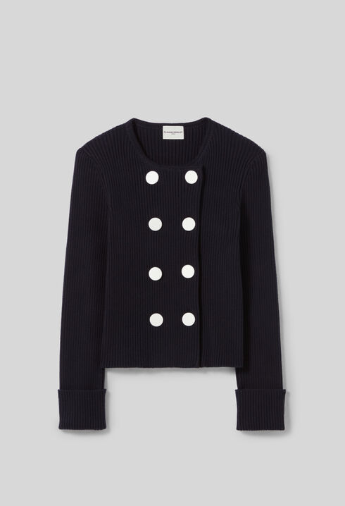 Cardigan laine mélangée boutonné