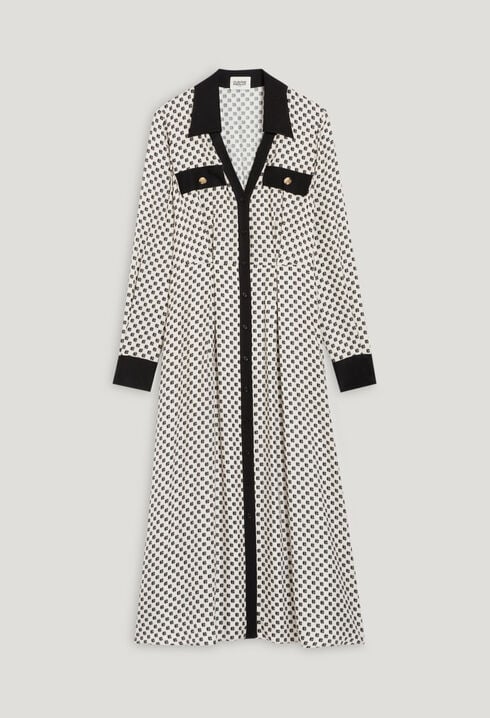 Robe longue imprimé CP noir et blanc