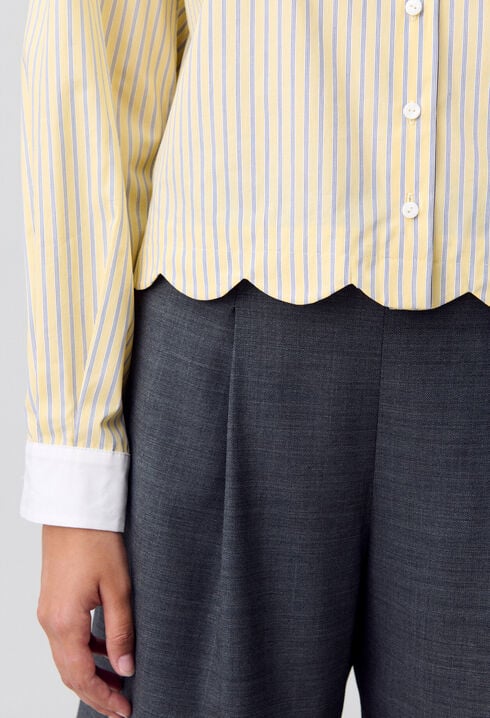 Chemise rayée col claudine