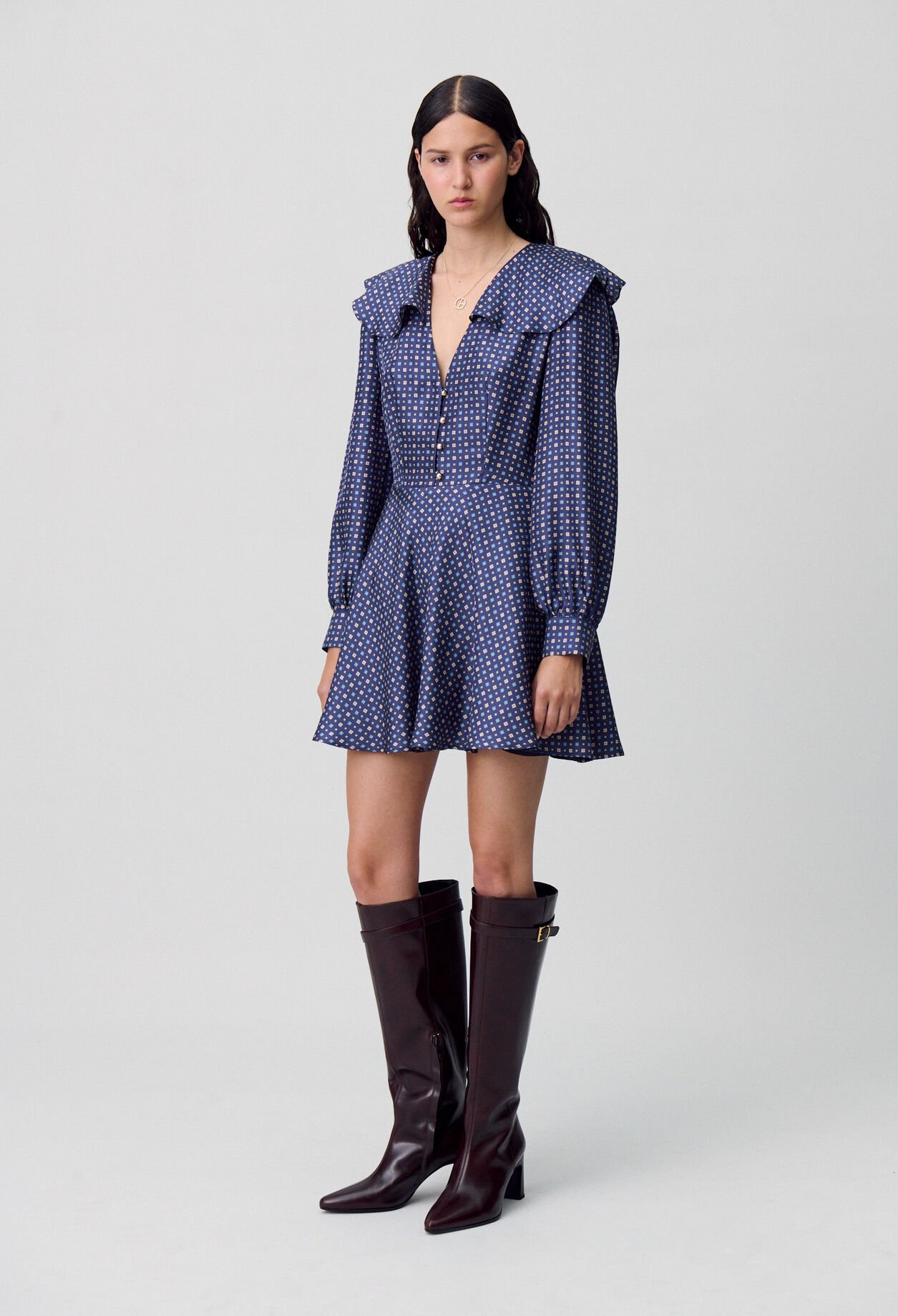 Robe courte soie imprimée