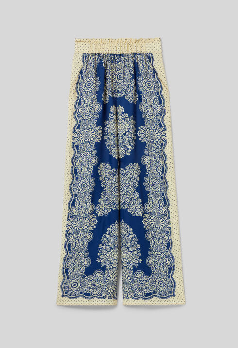 Pantalon large fluide imprimé