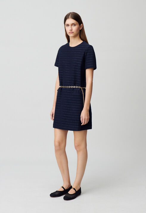 Robe courte droite rayures