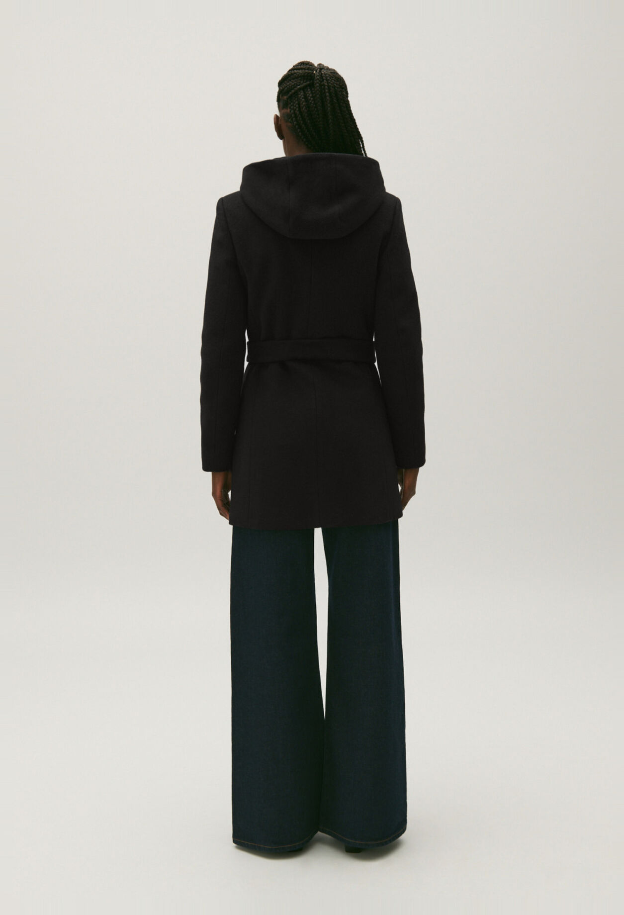 Manteau ceinturé en laine et cachemire