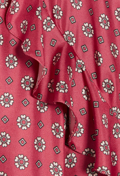 Printed satin mini dress