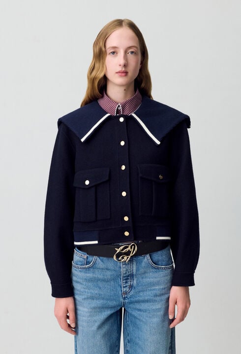 Manteau court laine