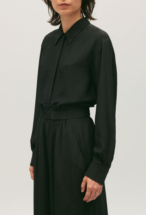 Chemise fluide soie noire
