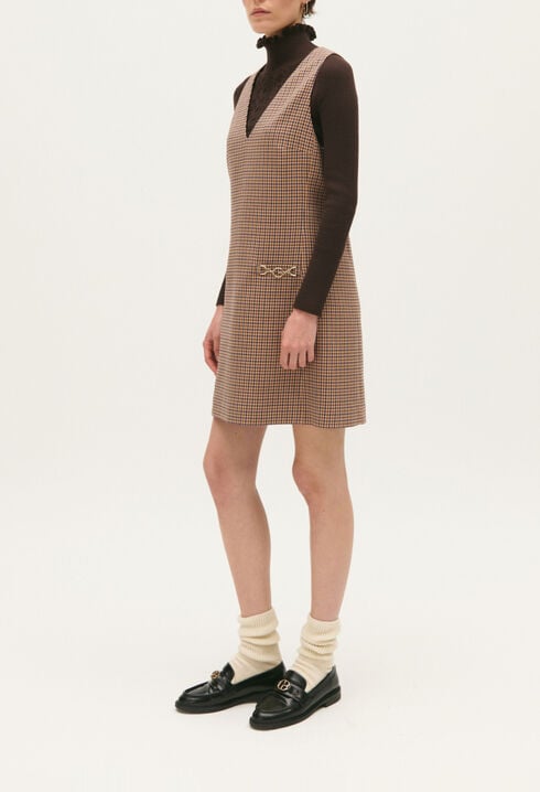 Camel print short dress