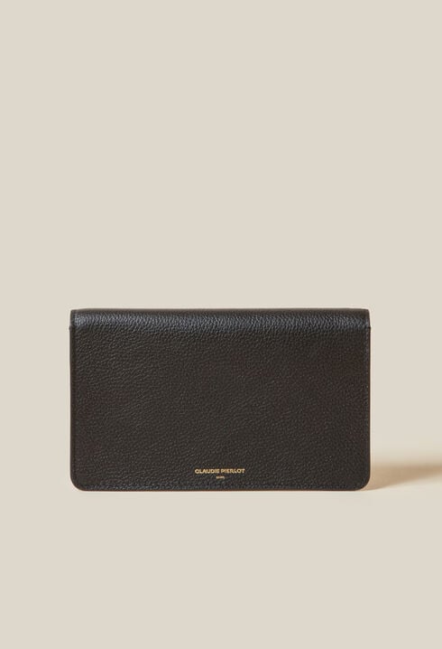 Pochette large cuir grainé