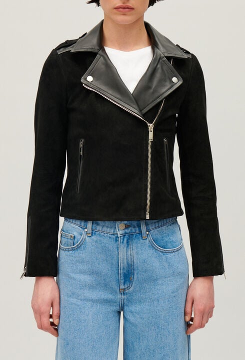 Black leather jacket