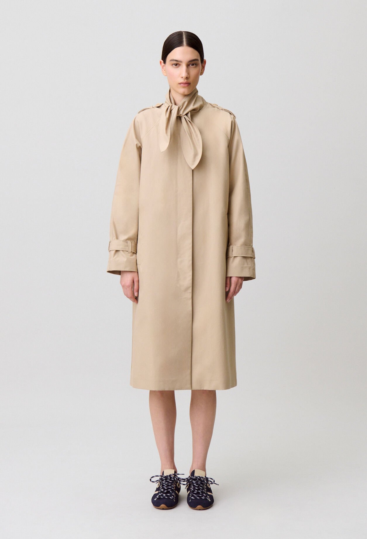 Mid-length trench coat