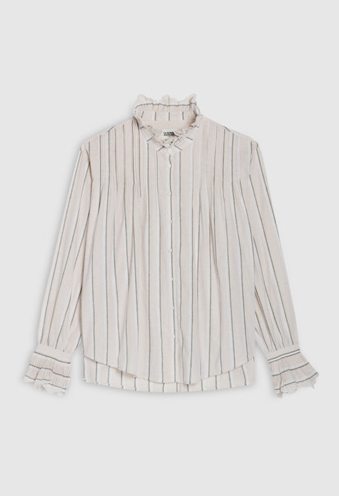 Striped ruffled shirt