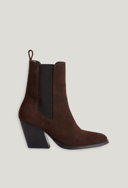 Bottines cuir suède chocolat