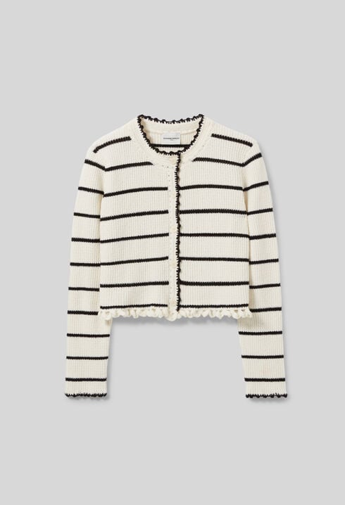 Cardigan rayures maille fine
